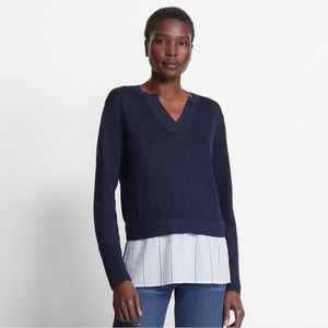 CLUB MONACO navy layered sweater